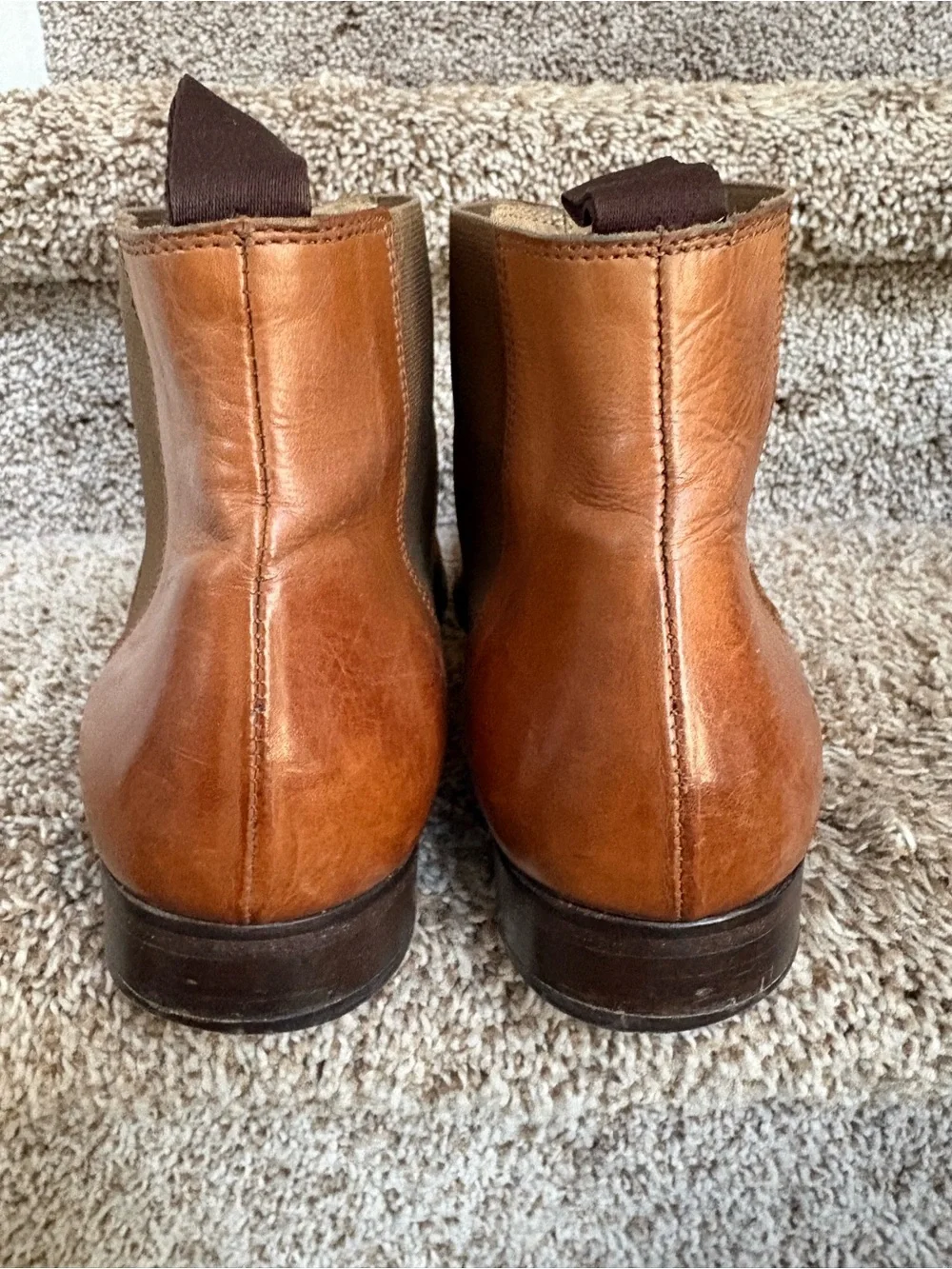 Bexley Cheyne Men's Tan Leather Chelsea Boots - Slip-On Dress Boot